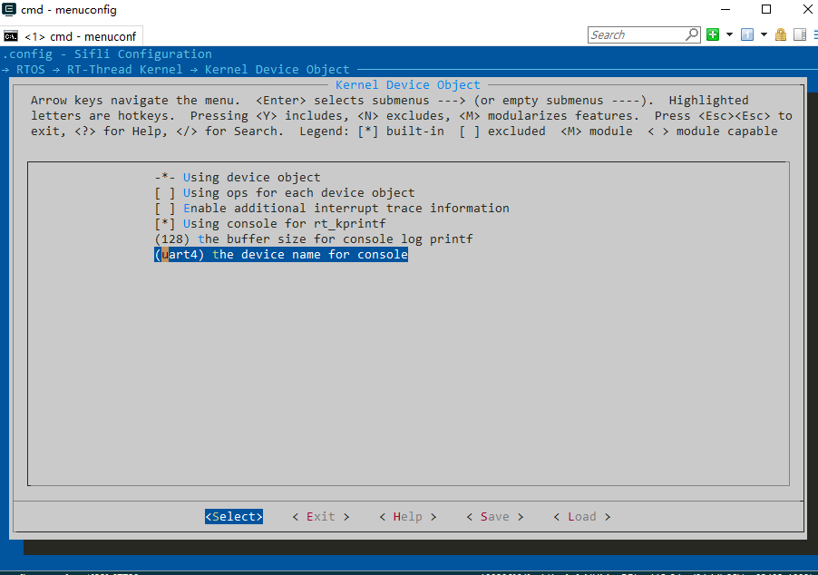 RTT Console Configuration