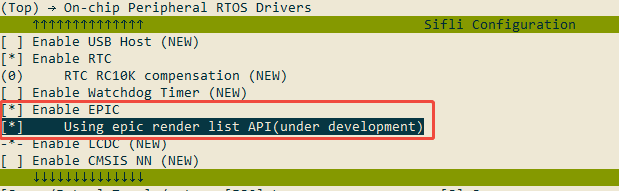 Render List Mode menuconfig