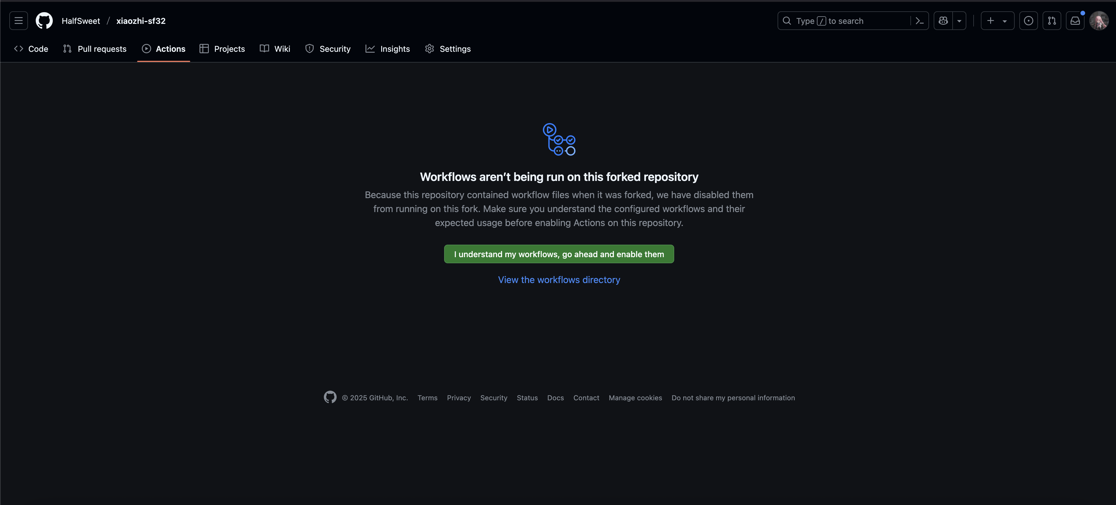 启用GitHub Actions